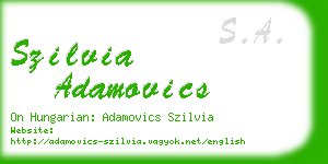 szilvia adamovics business card